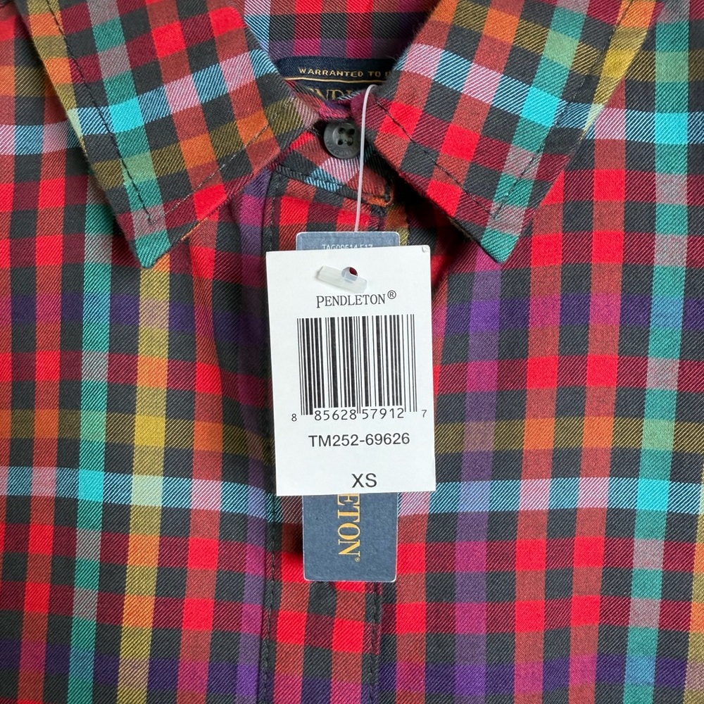 Pendleton Men’s Multicolor Plaid Button-Up Shirt Sz XS Heritage Woolen Mills NWT - Picture 3 of 9